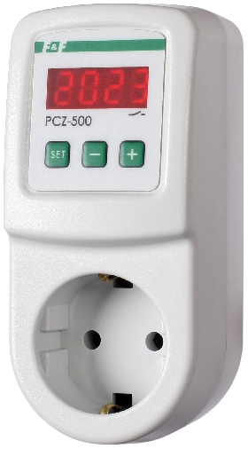 PCZ-500 реле времени суточное вилка-розетка 1NO, 150-300В AC, 16А, IP20