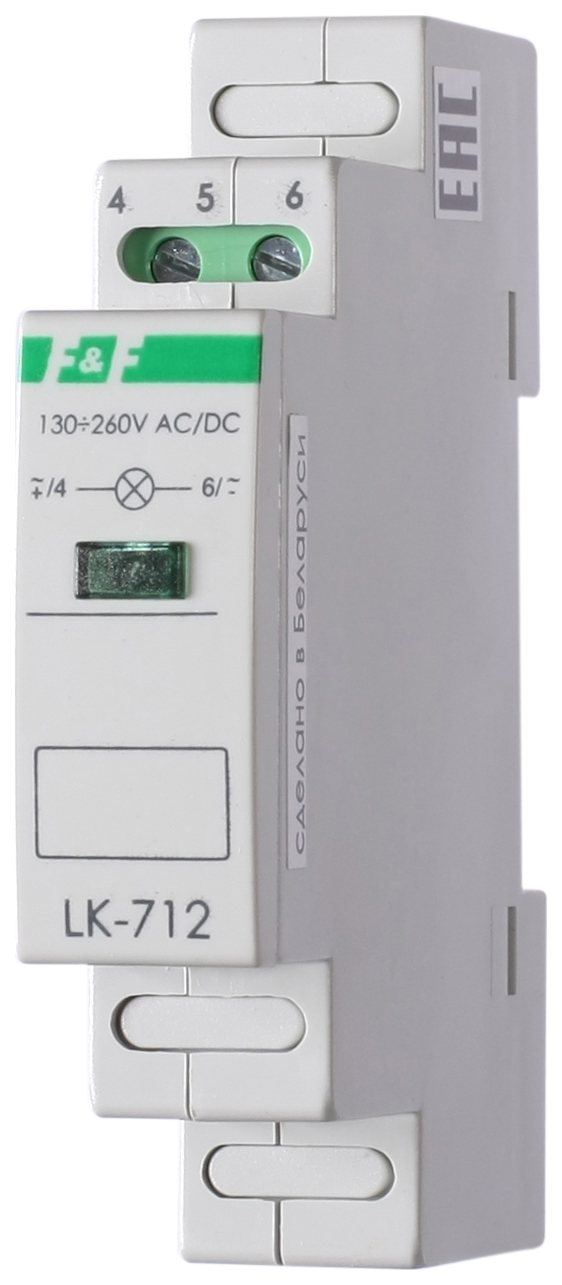 LK-712-G индикатор зеленый наличия одной фазы, 130-260 В AC/DC