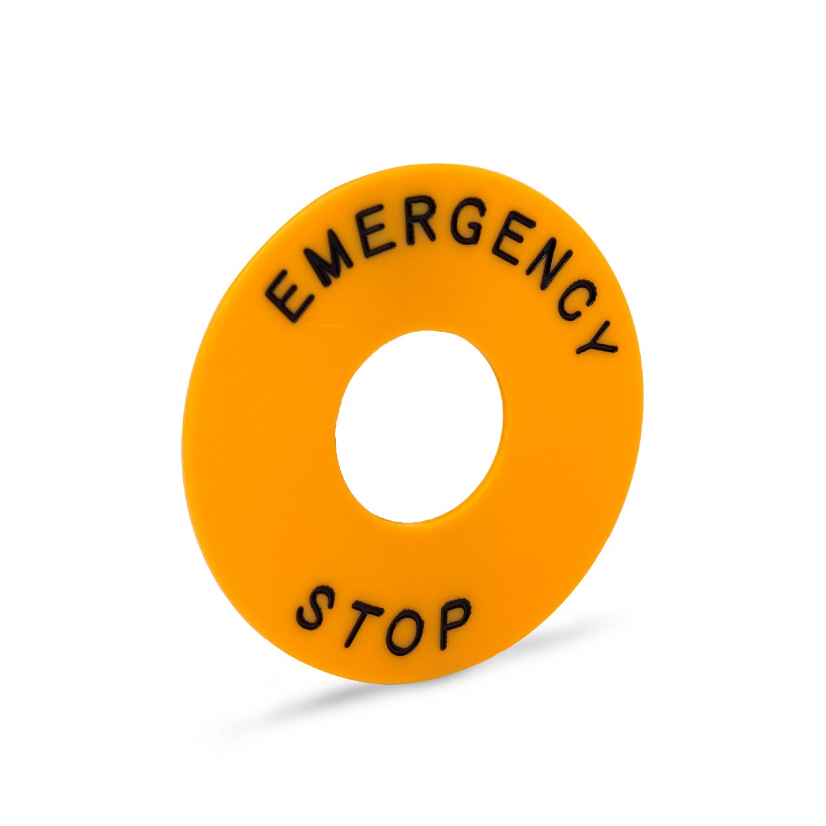 Жёлтый шильд кнопки аварийного останова