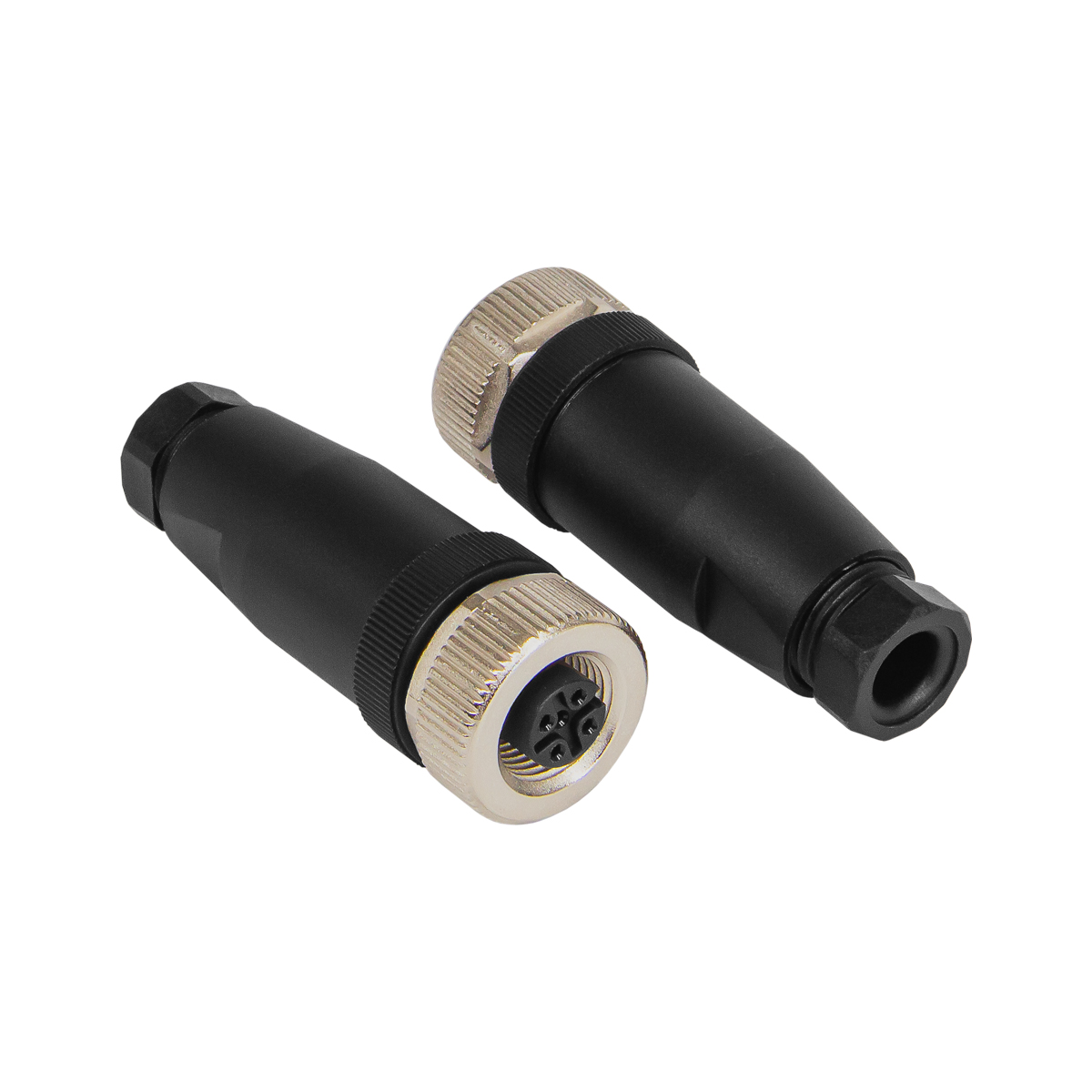 Кабельный прямой разъем M12 розетка 4 pin (пластик), 48VAC/DC