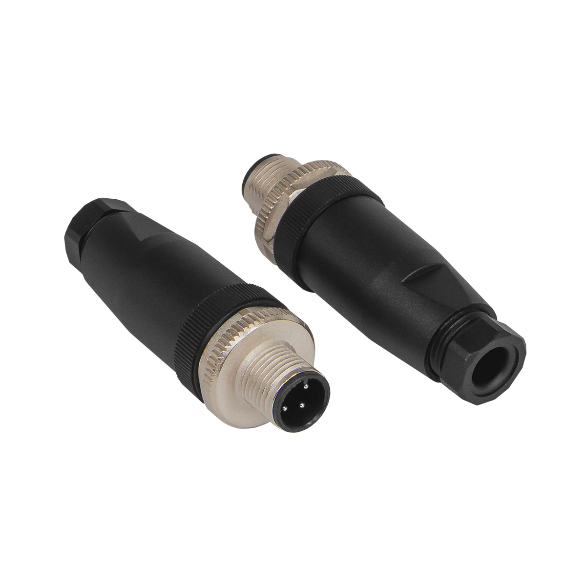 Кабельный прямой разъем M12 вилка 4 pin (пластик), 48VAC/DC