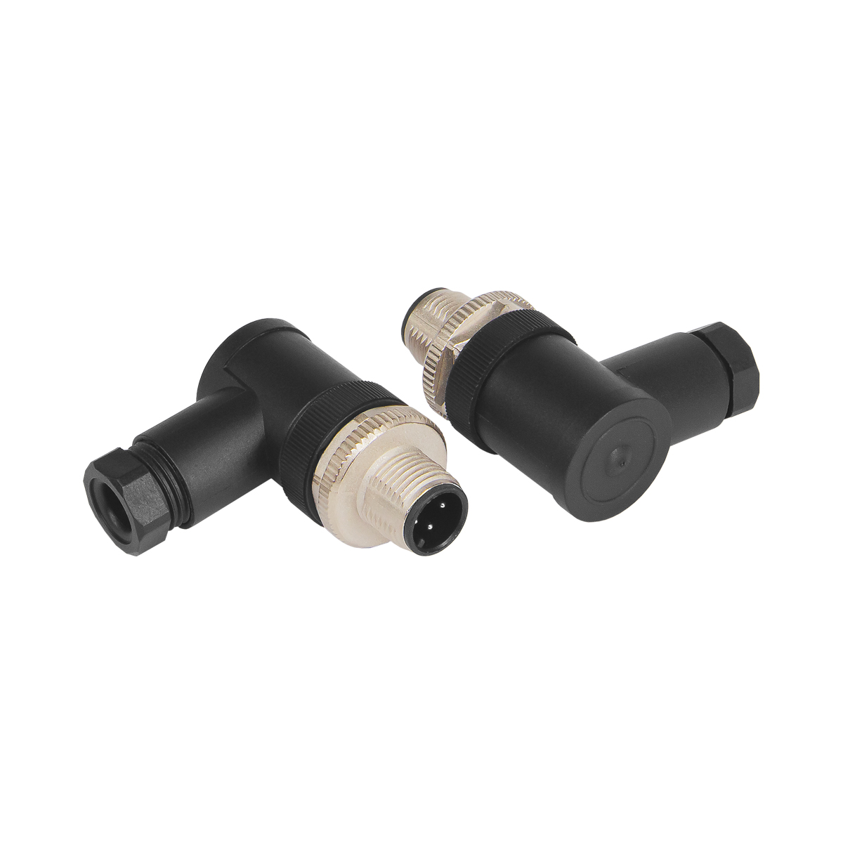 Кабельный угловой разъем M12 вилка 4 pin (пластик),48VAC/DC