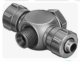 TCK-3/8-PK-6 Тройник с накидной гайкой под трубку 8\6