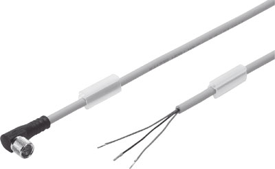 NEBU-M8W3-K-2.5-LE3 Кабель с  угловым разъемом M8x1, длина 2,5 м