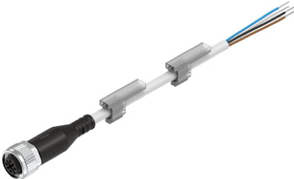 NEBU-M12G5-K-2.5-LE4  Разъем прямой M12x1 с кабелем 2,5 м.