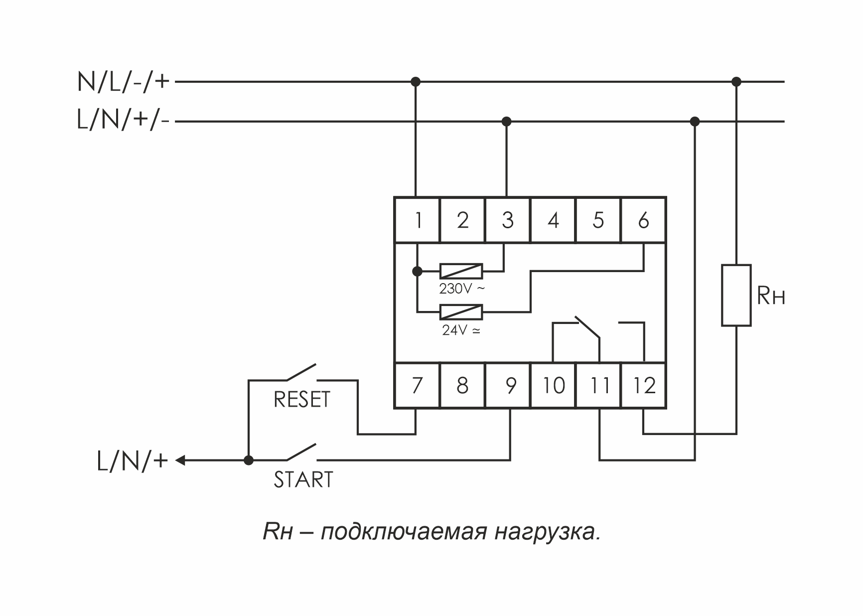 PCS-516 реле времени многофункц, 1NO/NC, 230В AC, 24B AC/DC, 8А, IP20