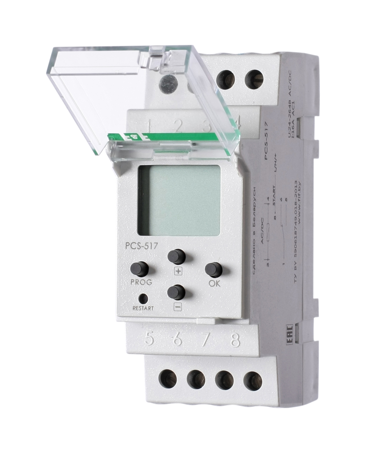 PCS-517 реле времени цифр.многофункц, 1NO/NC, 24-264В AC/DC, 16А, IP20