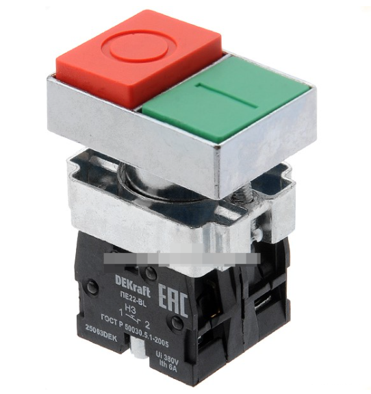 Кнопка пуск-стоп «I/O» 1NO+1NC