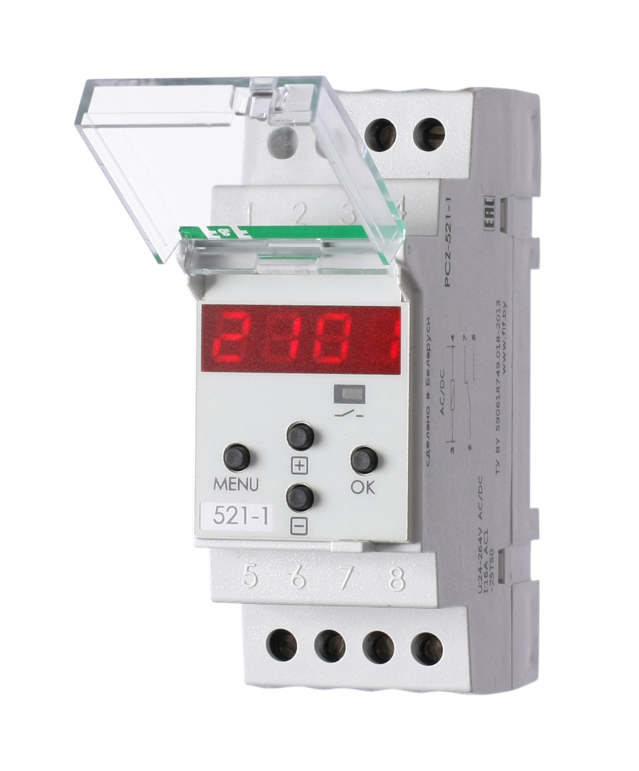 PCZ-521-1 реле времени сутоное/недельное,1NO/NC, 24-264В AC/DC, 16А, IP20