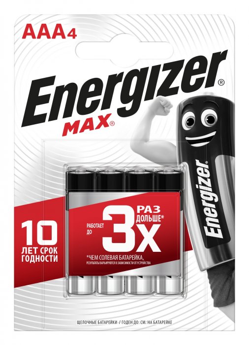 Батарейка AAA LR03 ENR MAX BP 4 RU (4шт/бл)