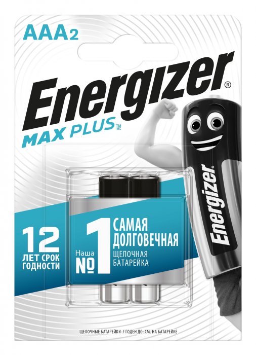 Батарейка AAA LR03 ENR Max Plus Alk BP2 (2шт/бл)