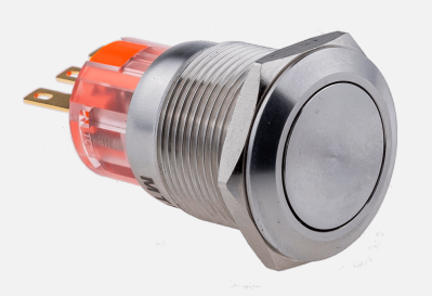 Кнопка IP67, без подсветки, с возвратом, 1NO+1NC